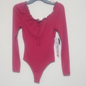 Celebrity Pink Scarlet Long Sleeve Bodysuit